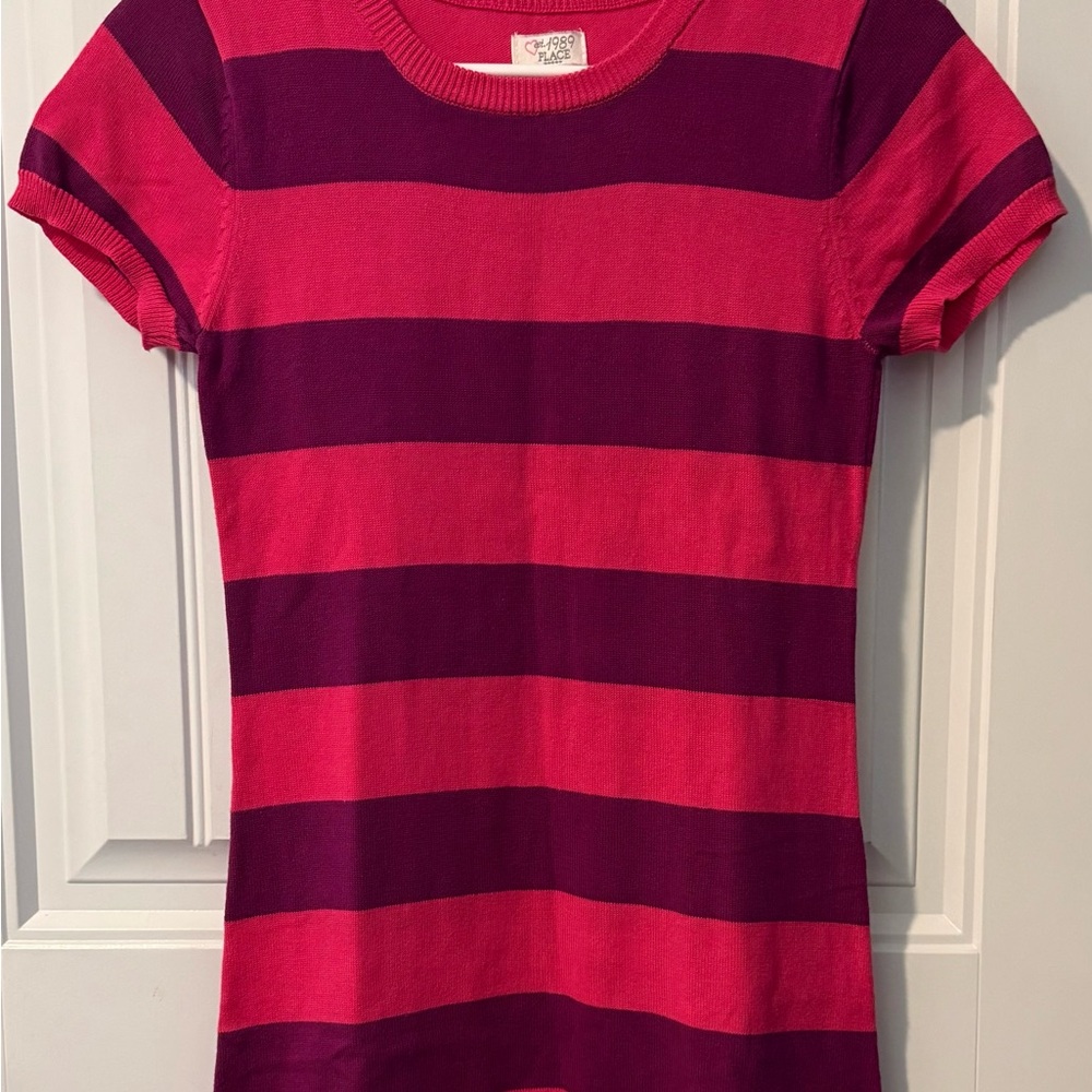 Girl’s Pink and Purple Striped Tee